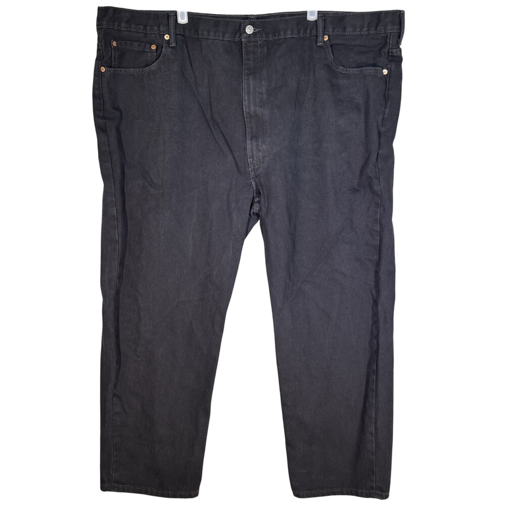 Levis 550 Jeans Mens 50x30 Black Relaxed Fit Tapered Leg Denim Pants 100% Cotton